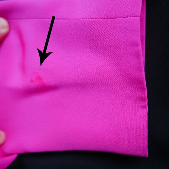 Vintage 80s/90s David Hayes Silk Dress – Hot Pink & Black Colour Block - Picture 10 of 11